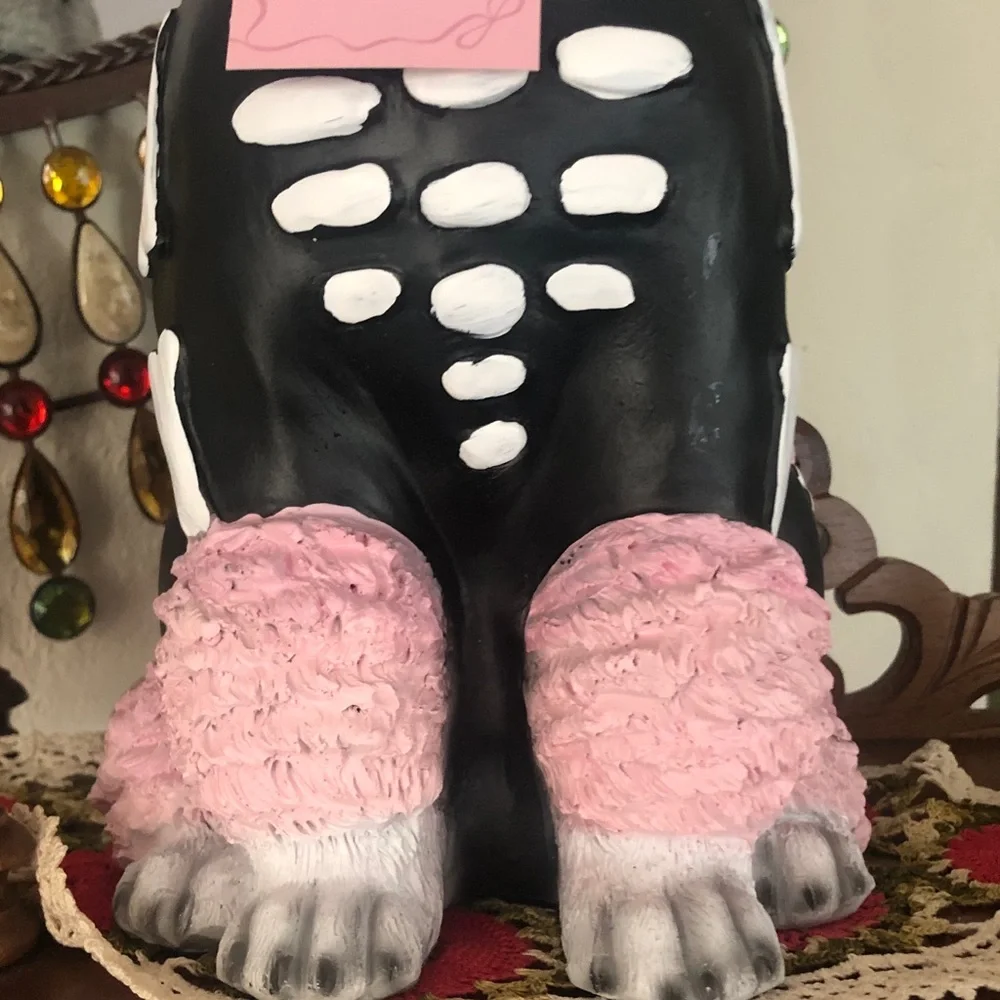 NWT Glamorous Ghouls Black and Pink Festive Poodle Skeleton Halloween Figurine